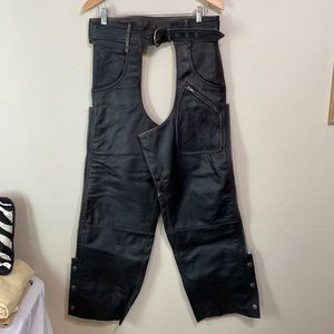 Harley Davidson distressed leather chaps motorcycle